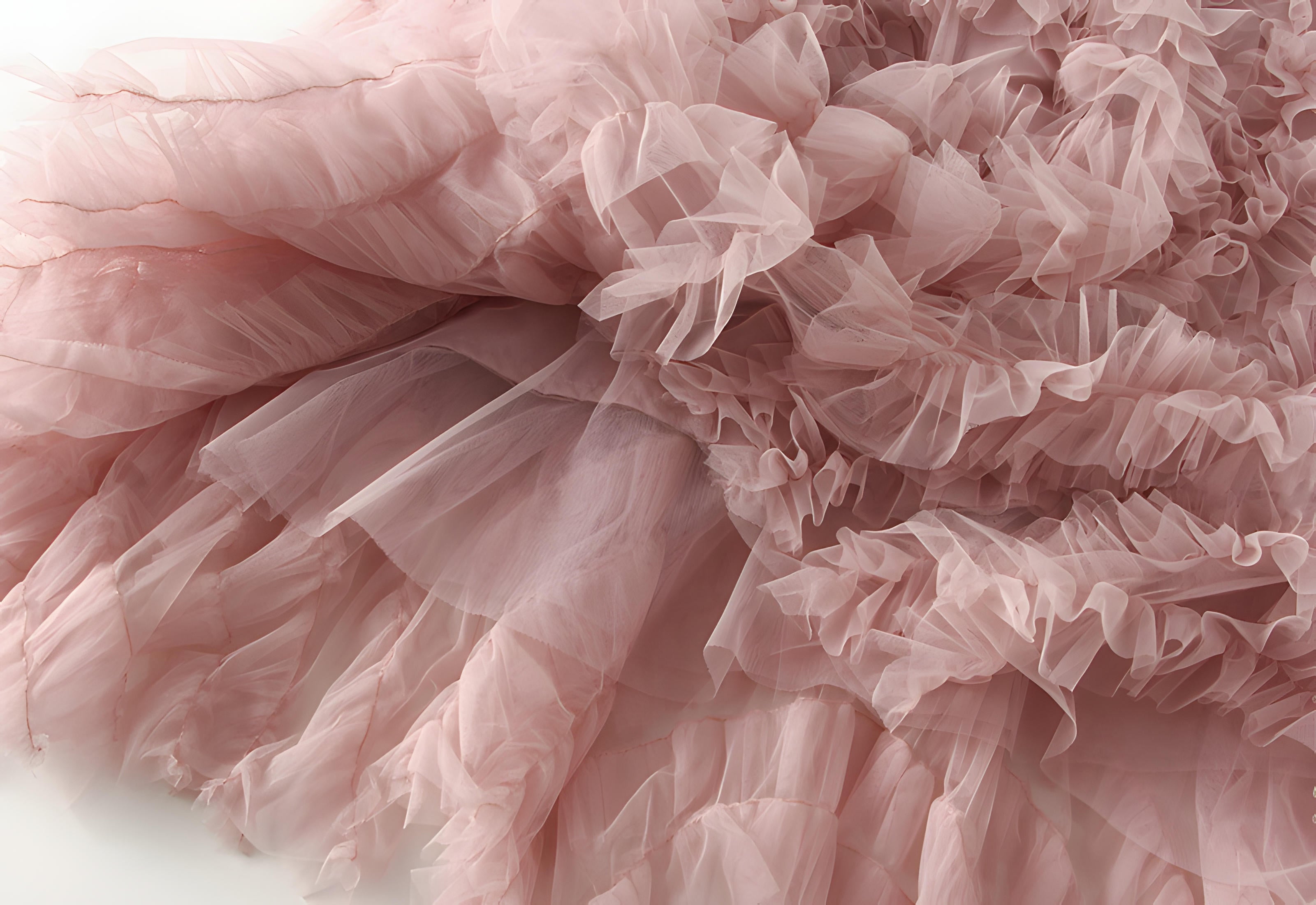 Heavy Mesh Gauze Skirt With Satin Lining  - 1380_PINK