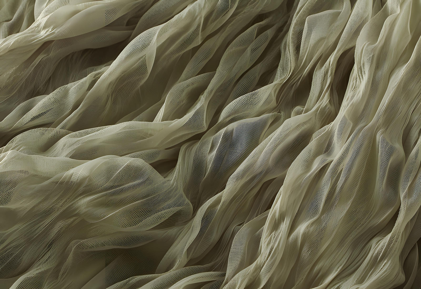 Multilayer Ripple Self Design A-Line Skirt	- J895_HENNA GREEN