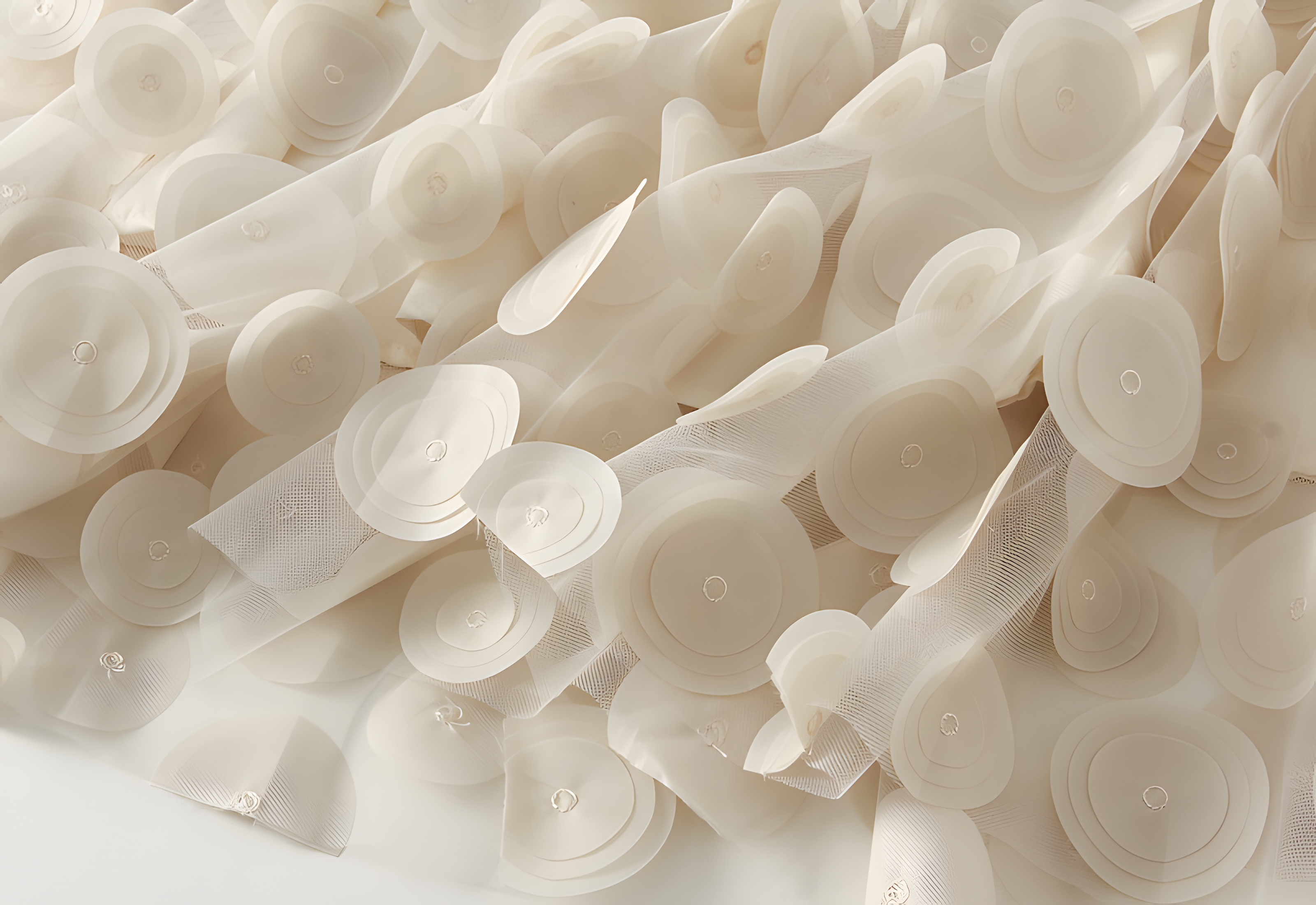 Polka Dot Hepburn Style Umbrella Mesh Skirt - 0931_APRICOT