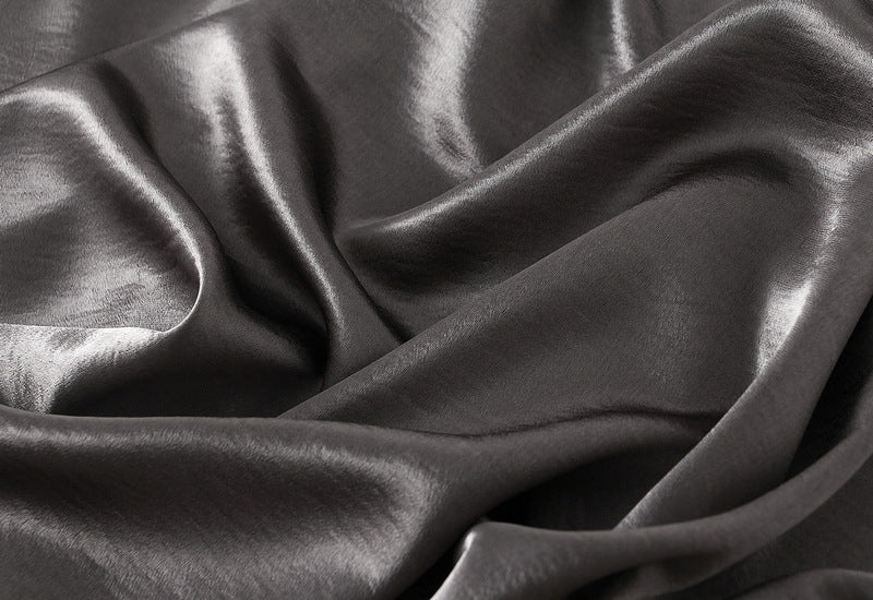 Luxe Satin Drape A-Line Skirt with Fluid Elegance - 9903-1_GREY_L