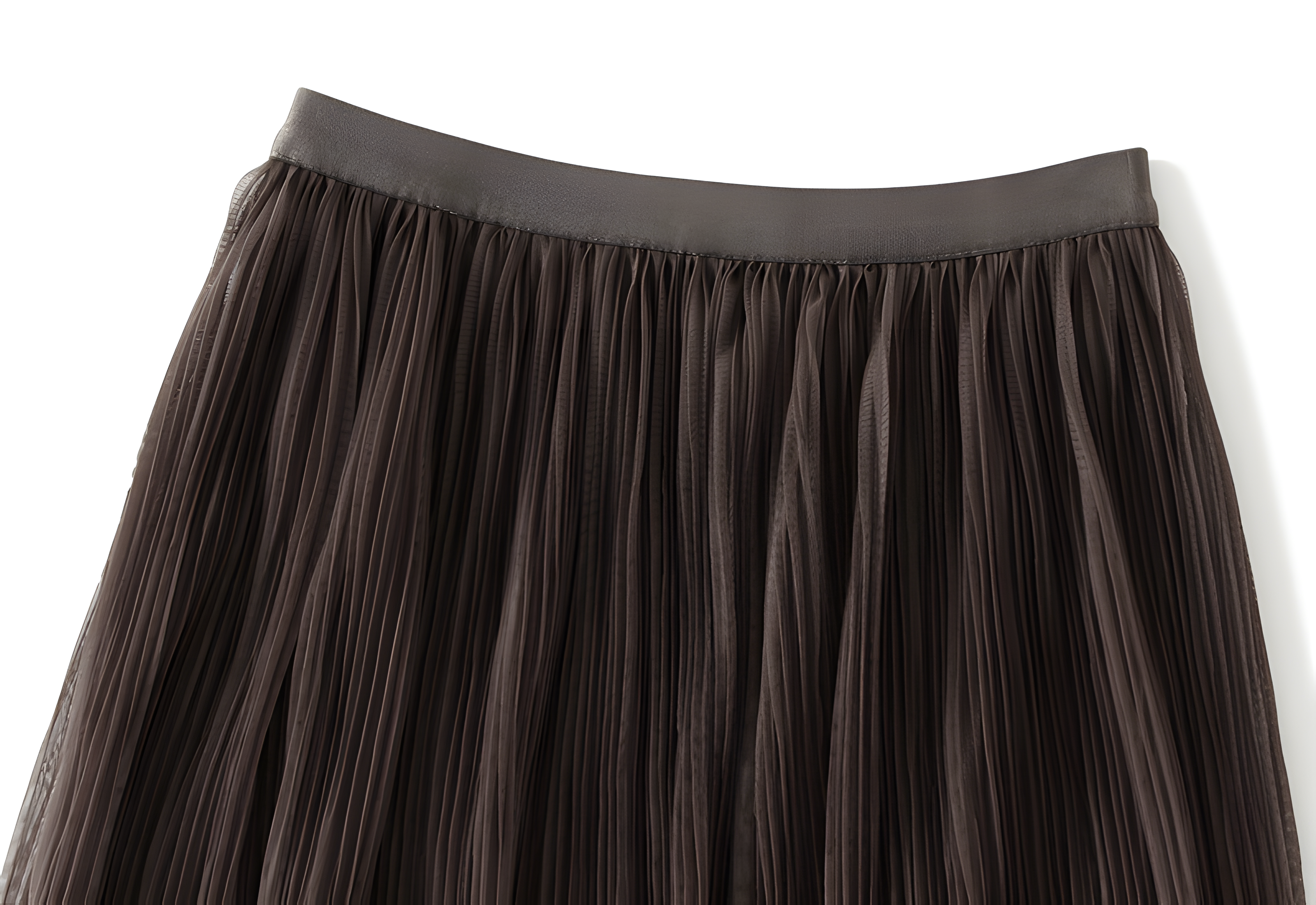 Elegant Luxury Gradient Multilayer A-Line Mesh Skirt - 0872_KHAKI