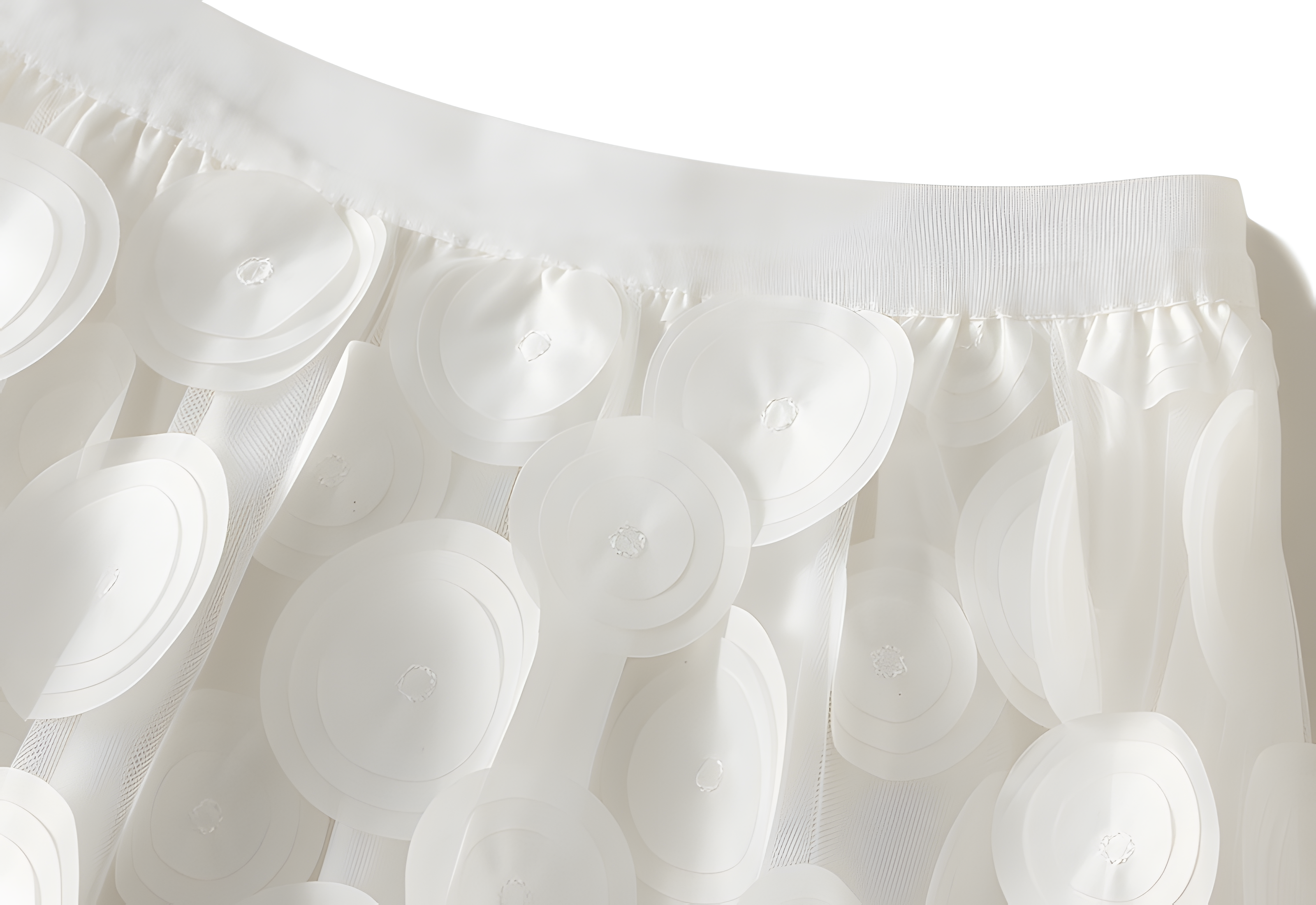 Polka Dot Hepburn Style Umbrella Mesh Skirt - 0931_WHITE