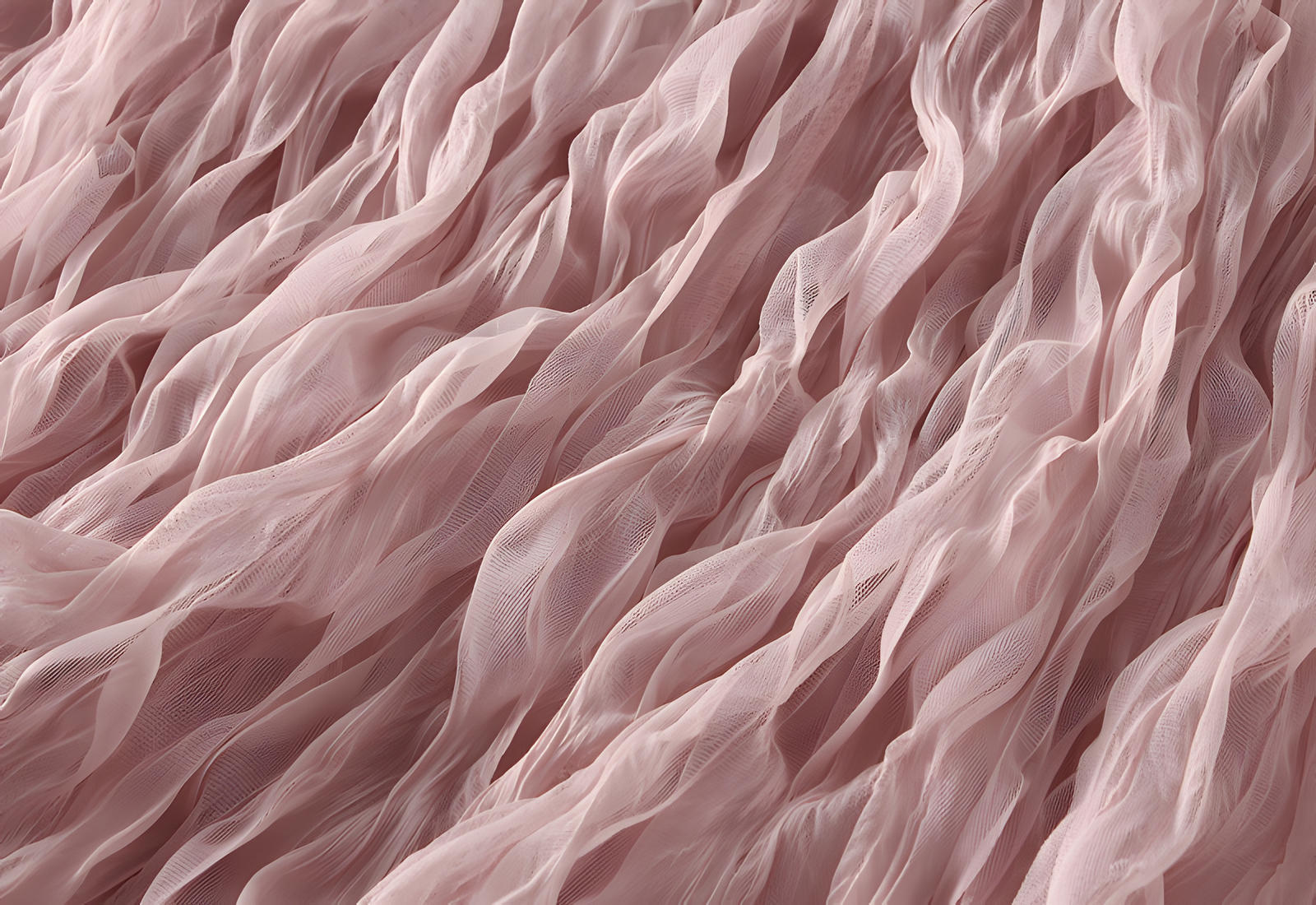 Multilayer Ripple Self Design A-Line Skirt	- J895_PINK