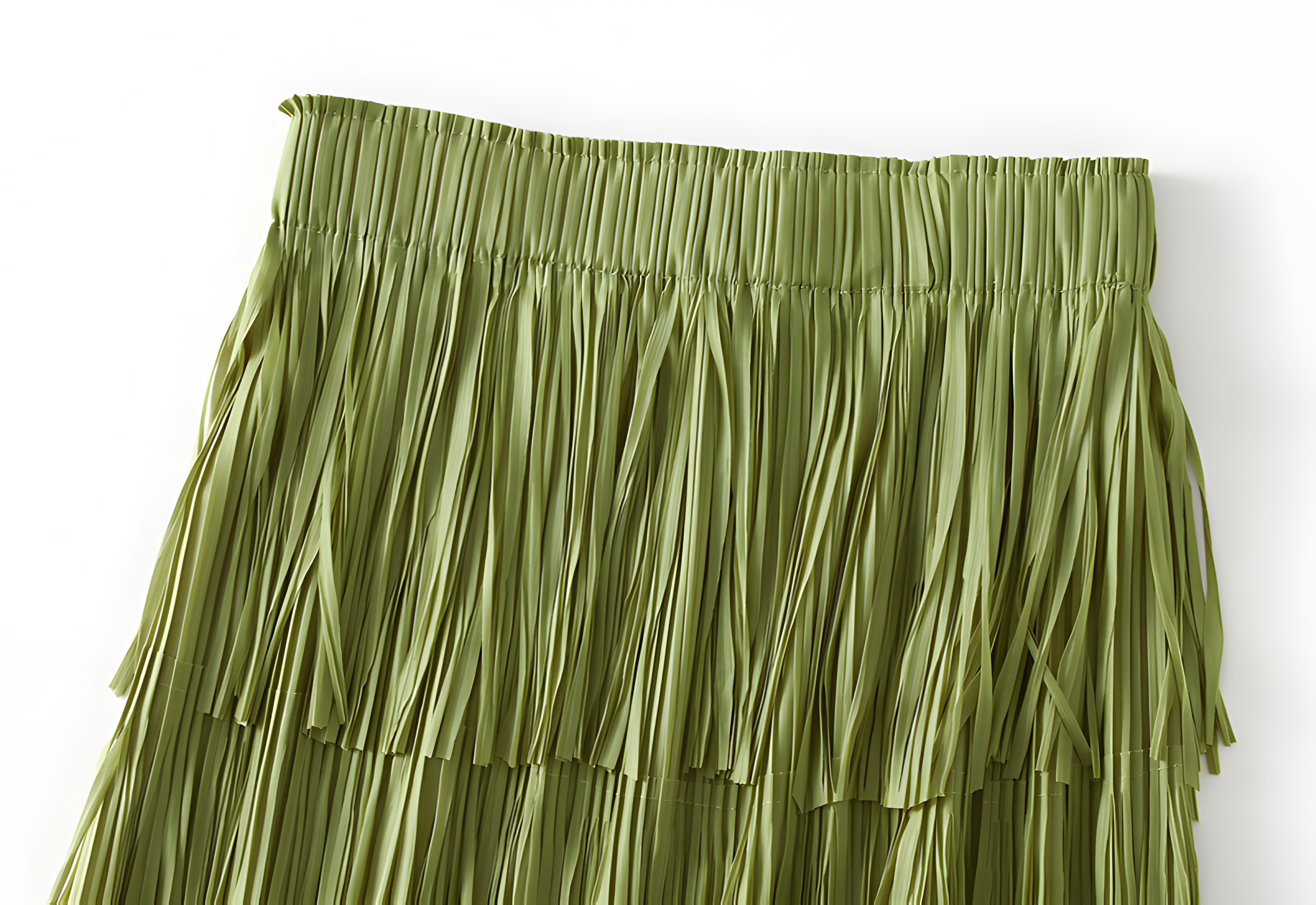 Multilayer Tassel Designer Skirt - 0666_GRASS GREEN