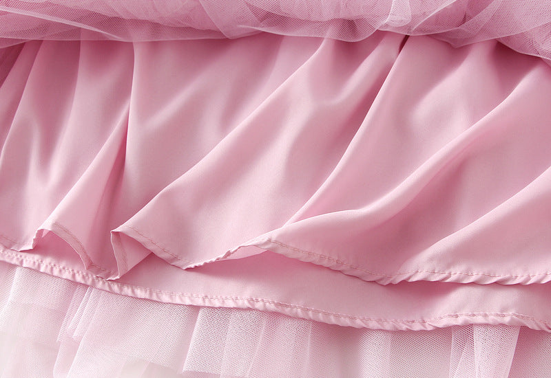 Whimsical Charm Layered Mesh Skirt - 1511_PINK
