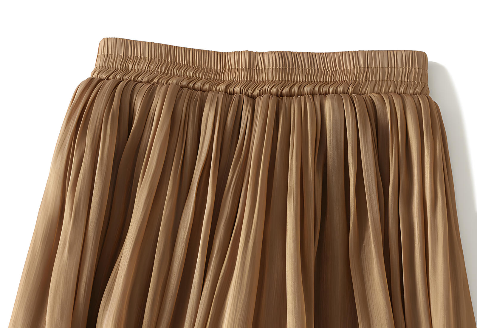 Pearlescent Lustre Wide Leg Skirt Pants - 6806_KHAKI