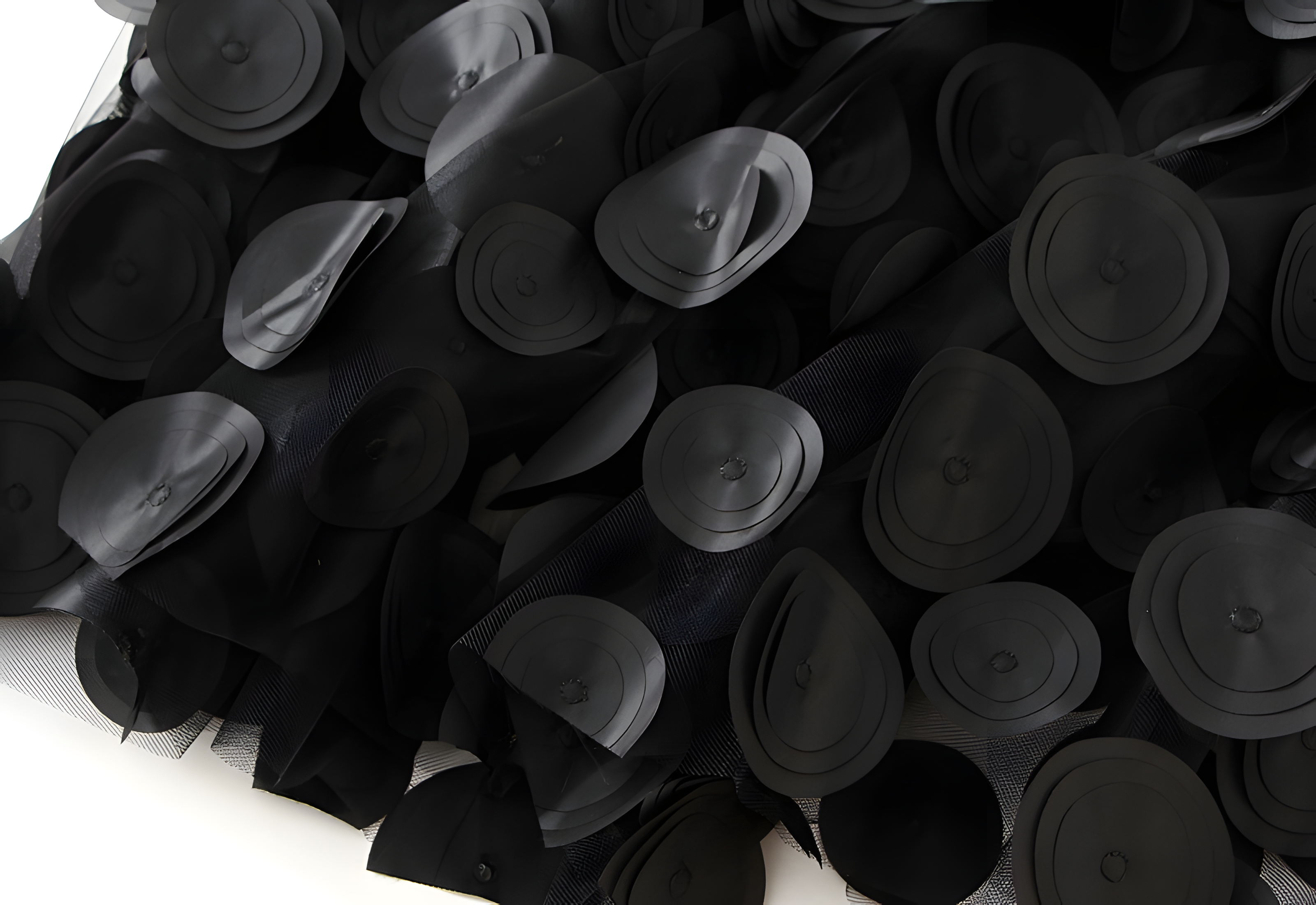 Polka Dot Hepburn Style Umbrella Mesh Skirt - 0931_BLACK