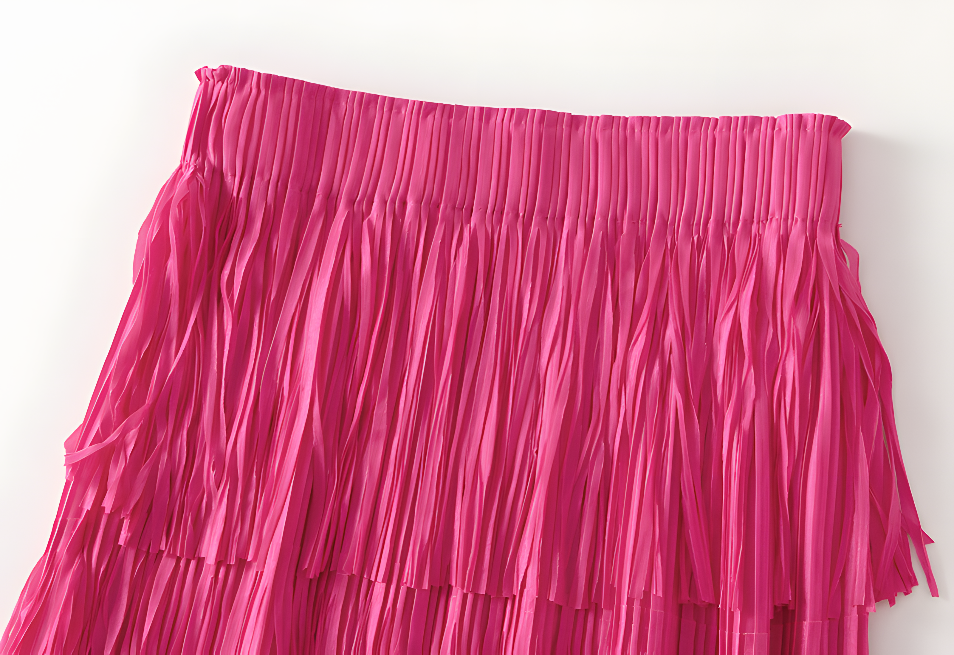 Multilayer Tassel Designer Skirt - 0666_ROSE RED