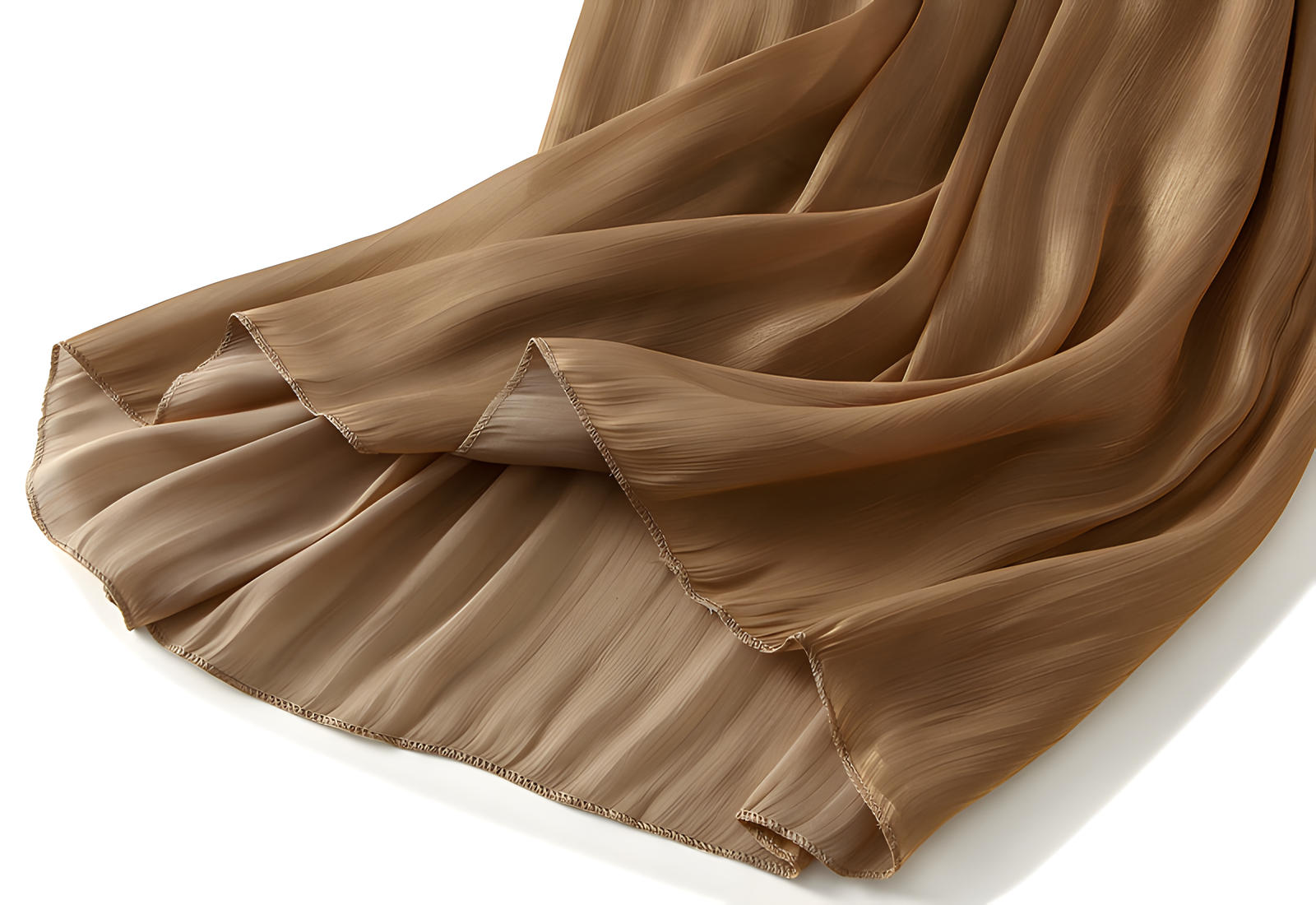 Pearlescent Lustre Wide Leg Skirt Pants - 6806_KHAKI