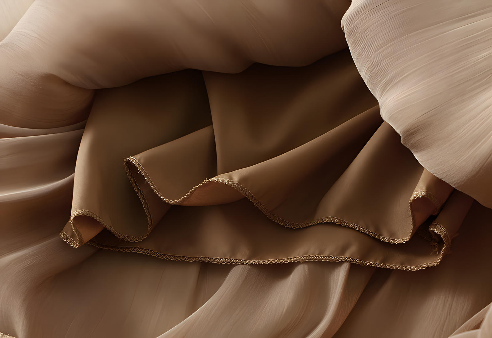 Pearlescent Lustre Wide Leg Skirt Pants - 6806_KHAKI