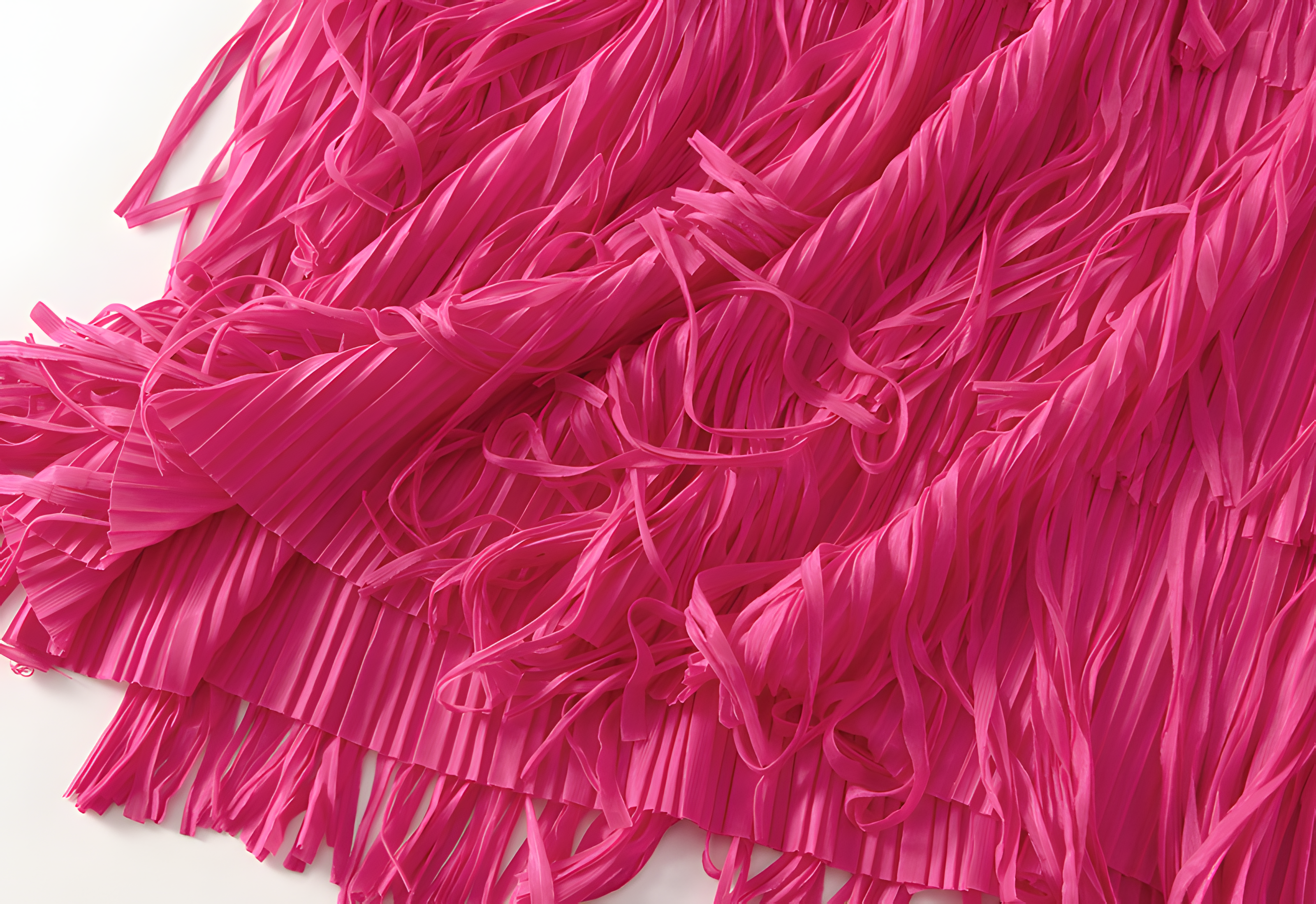 Multilayer Tassel Designer Skirt - 0666_ROSE RED