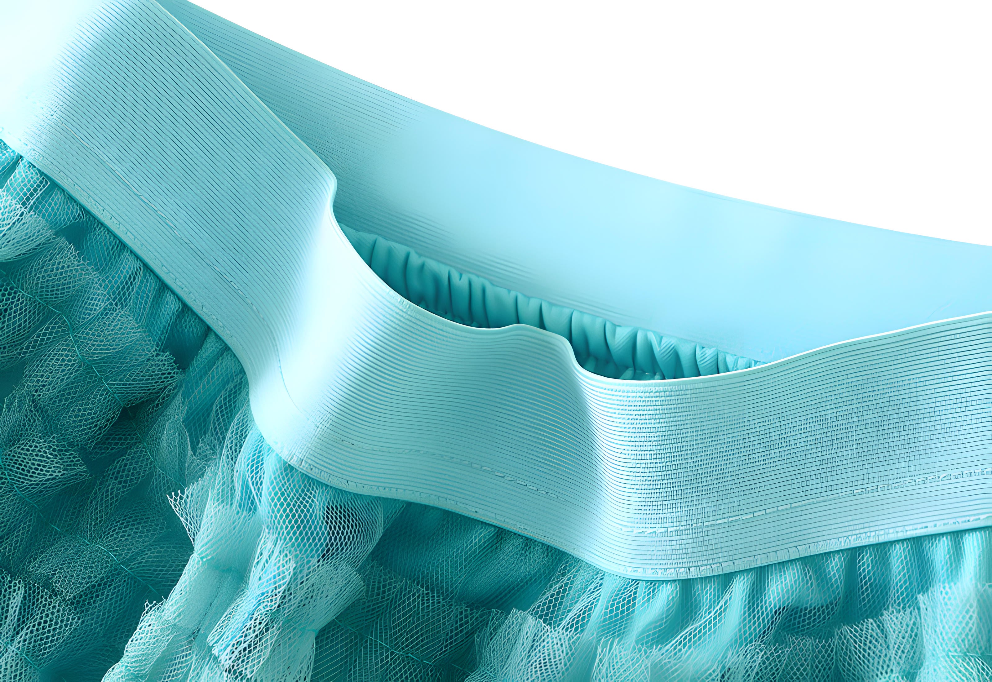 Heavy Mesh Gauze Multilayer Long Skirt With Satin Lining - 2210_LAKE BLUE