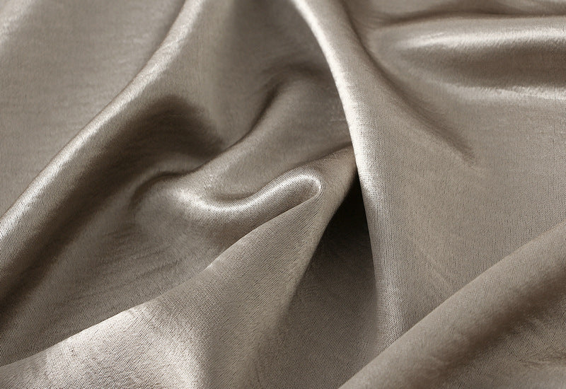 Luxe Satin Drape A-Line Skirt with Fluid Elegance - 9903-1_CHAMPAGNE_L