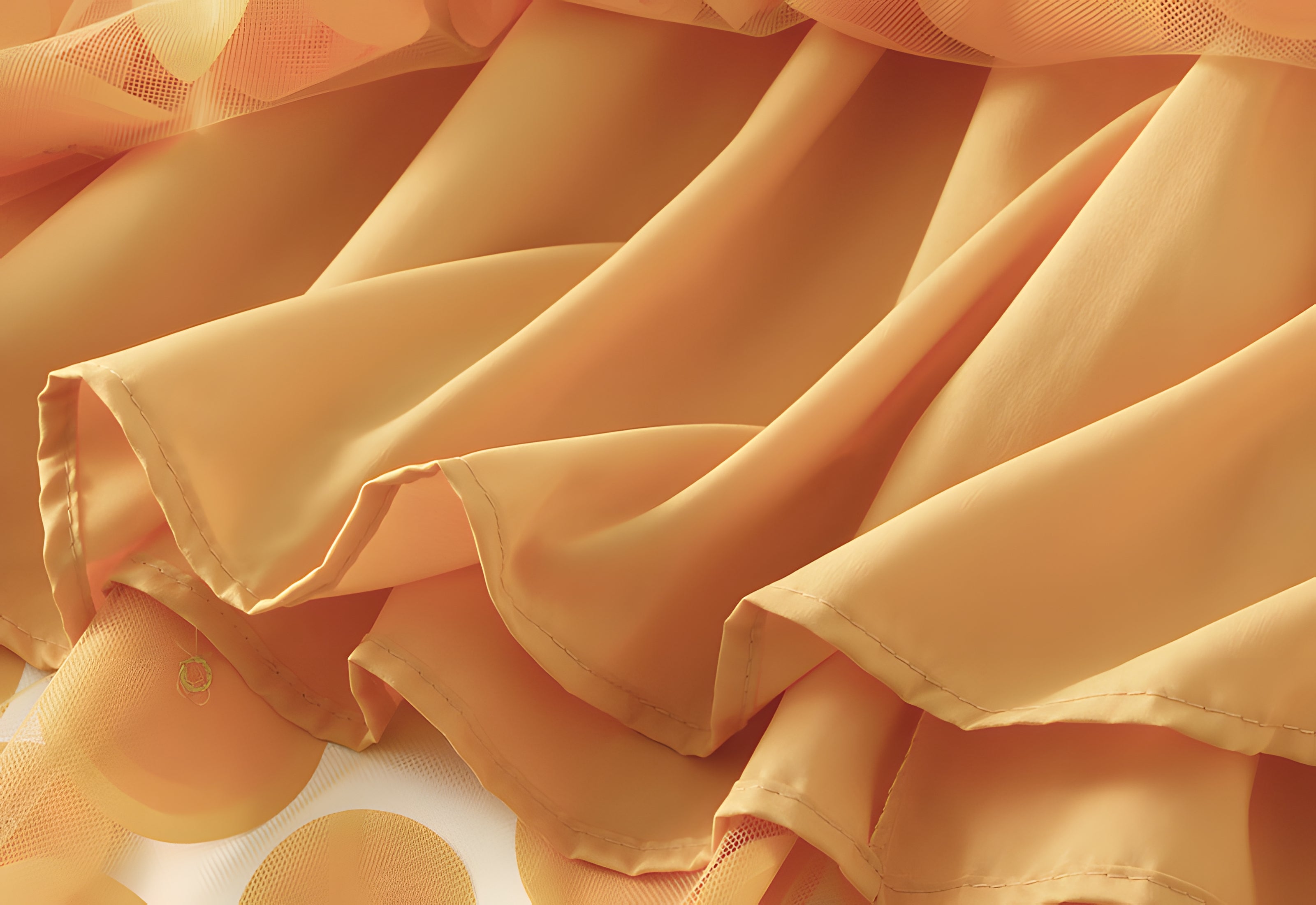 Polka Dot Hepburn Style Umbrella Mesh Skirt - 0931_YELLOW