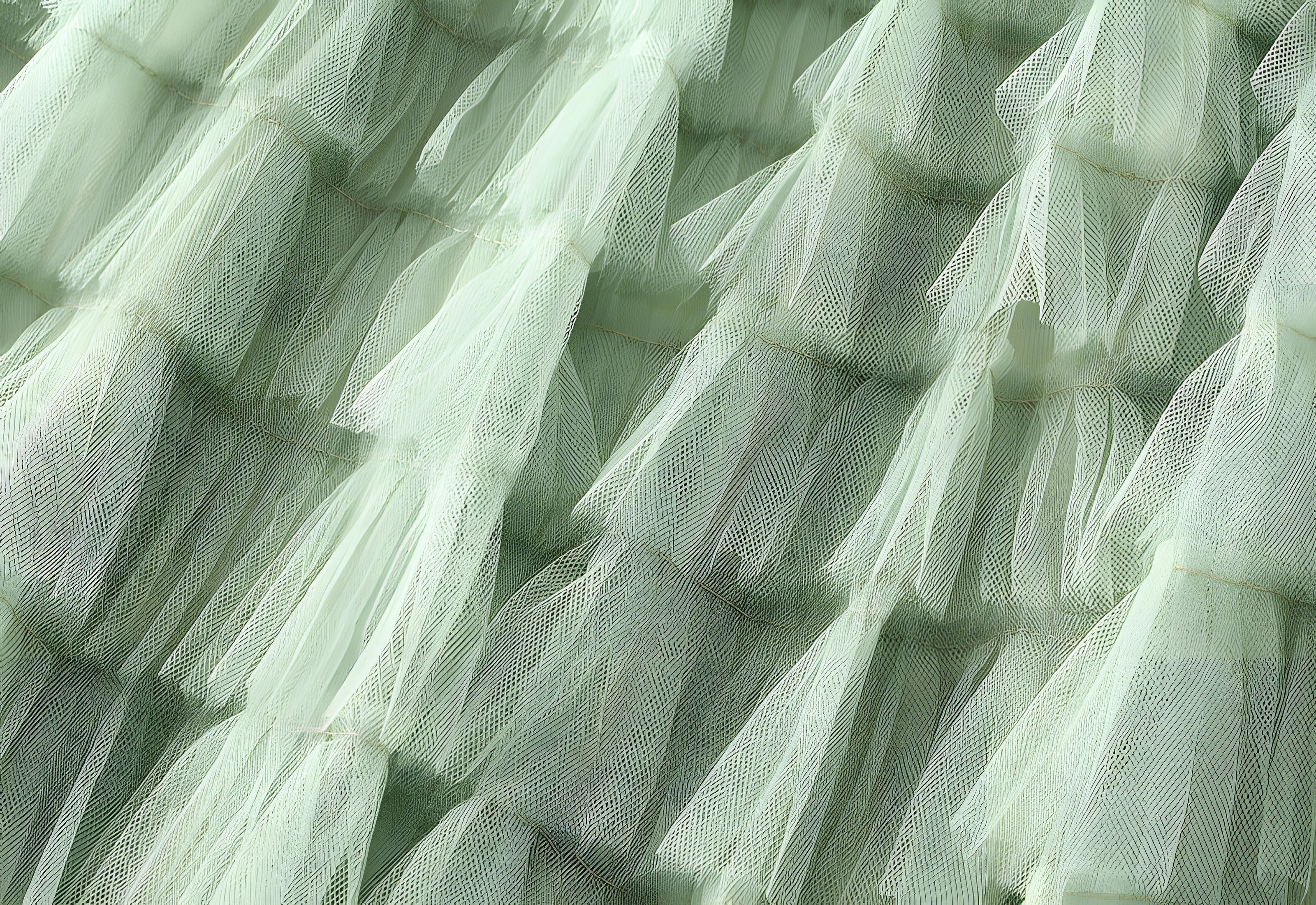 Heavy Mesh Gauze Multilayer Long Skirt With Satin Lining - 2210_LIGHT GREEN