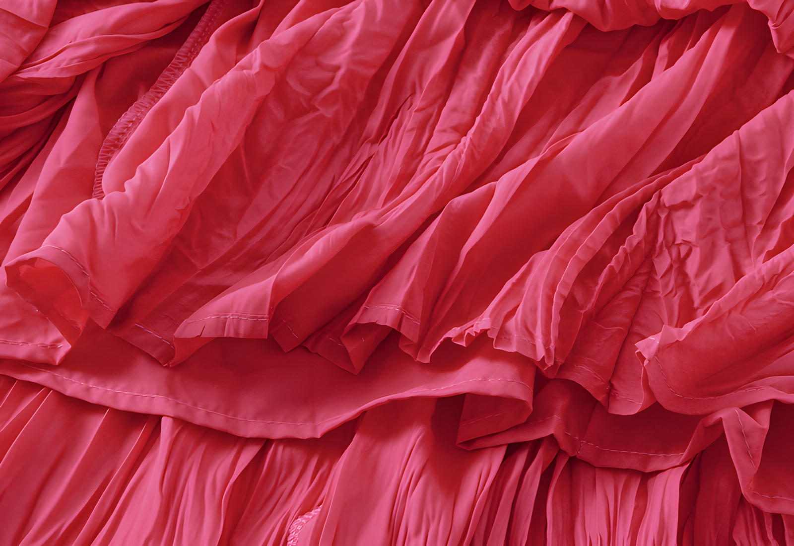 Crushed Self Design Pleated A-Line Skirt	- 0323_ROSE RED