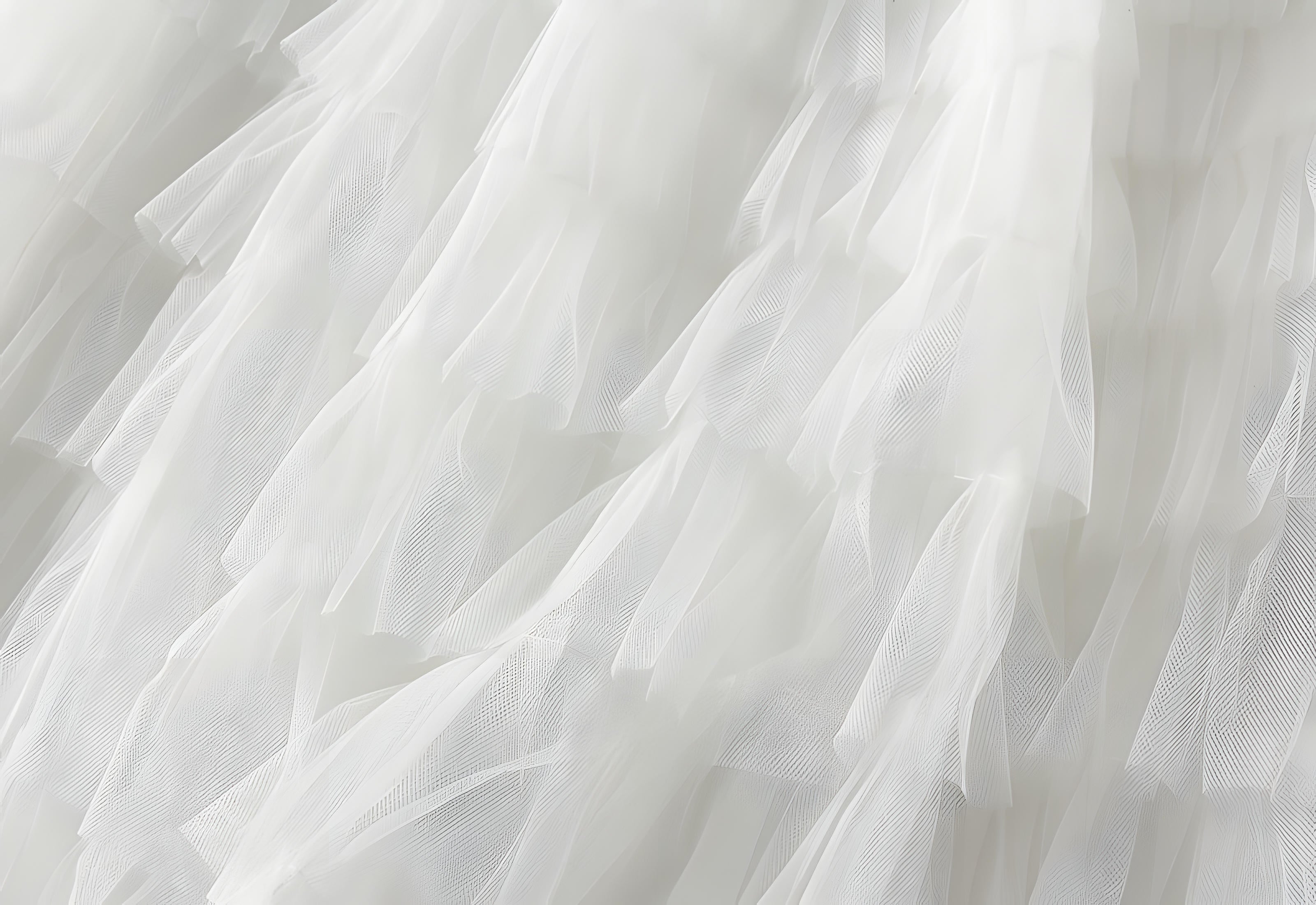 Heavy Mesh Gauze Multilayer Long Skirt With Satin Lining - 2210_WHITE