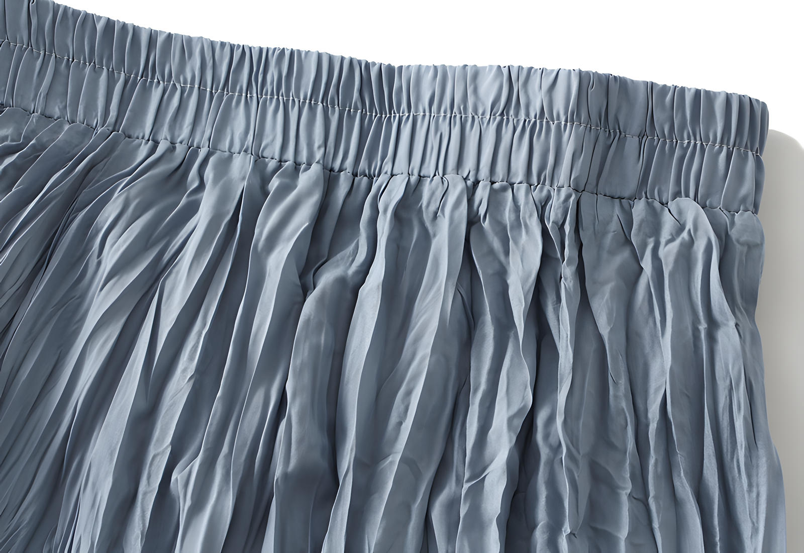 Crushed Self Design Pleated A-Line Skirt	-0323_SLATE GREY