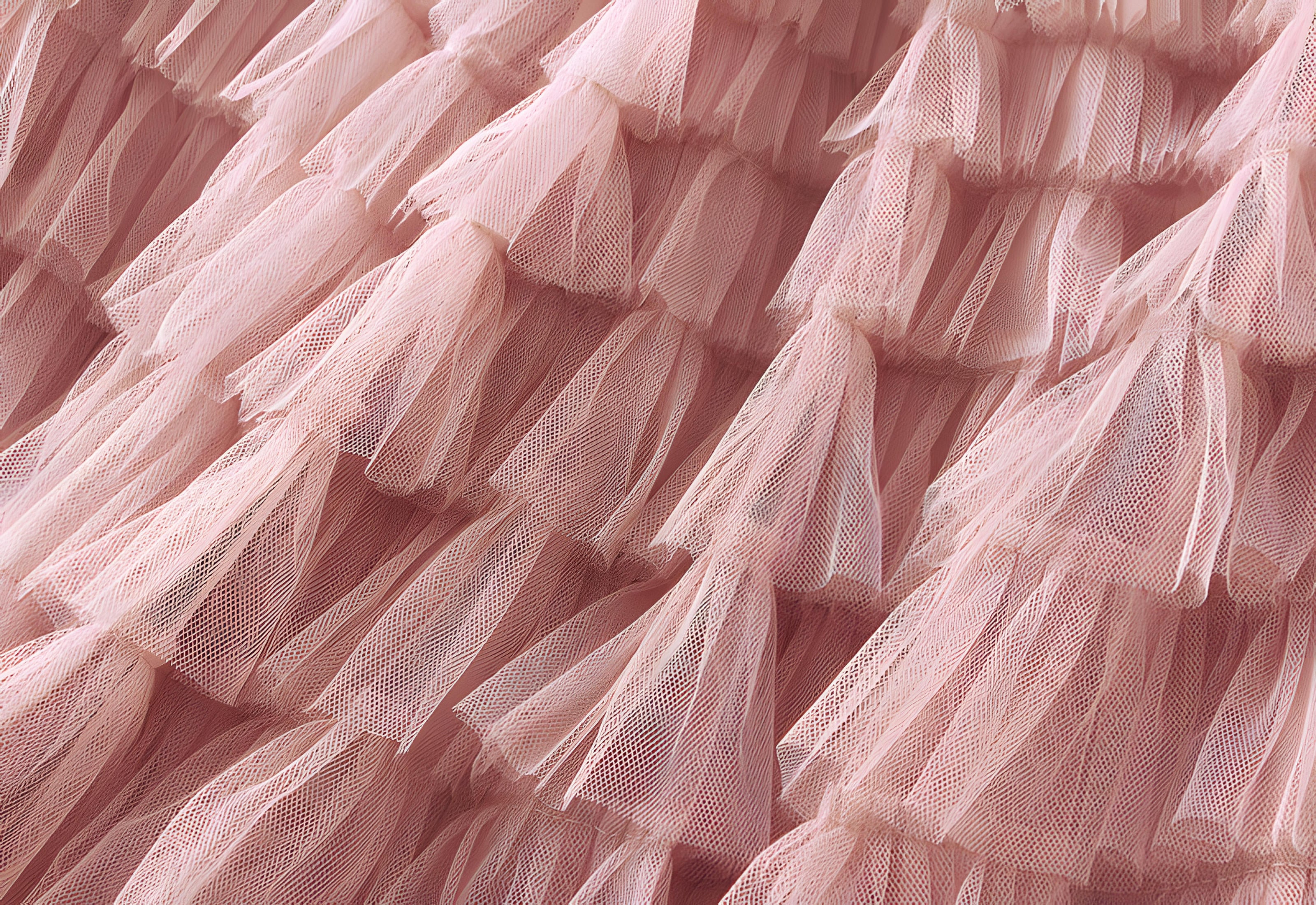 Heavy Mesh Gauze Multilayer Long Skirt With Satin Lining - 2210_LIGHT PINK