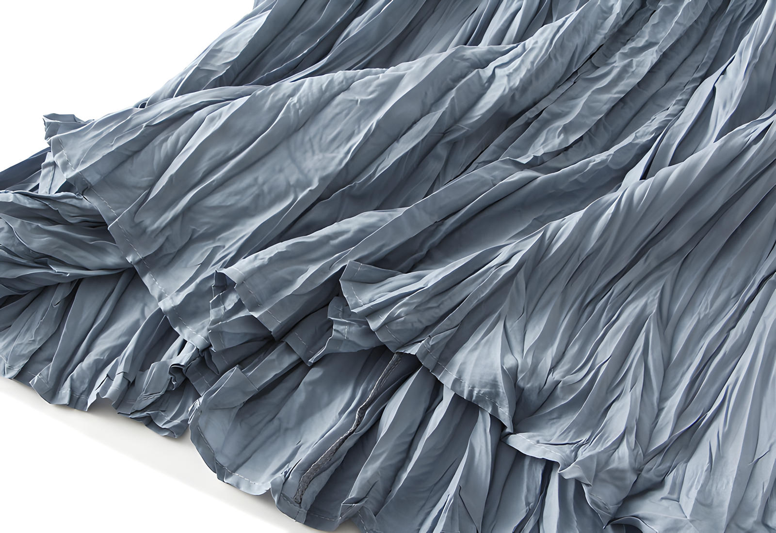 Crushed Self Design Pleated A-Line Skirt	-0323_SLATE GREY