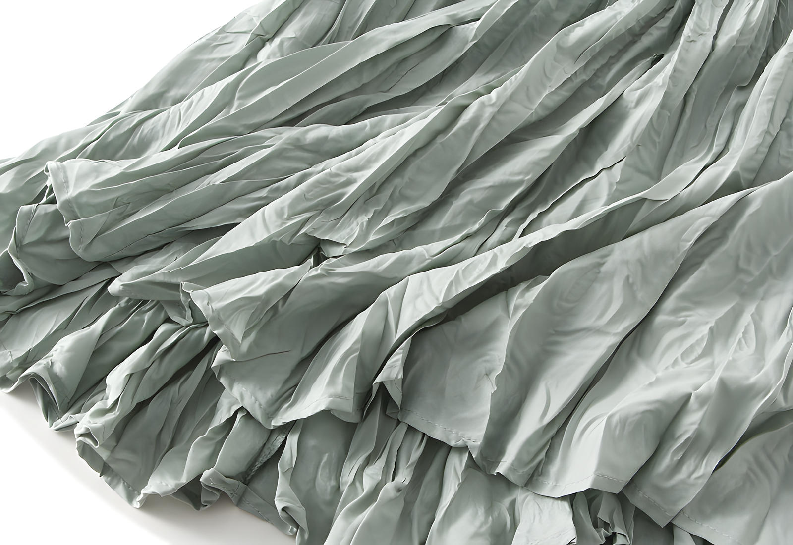Crushed Self Design Pleated A-Line Skirt	- 0323_LIGHT GREEN