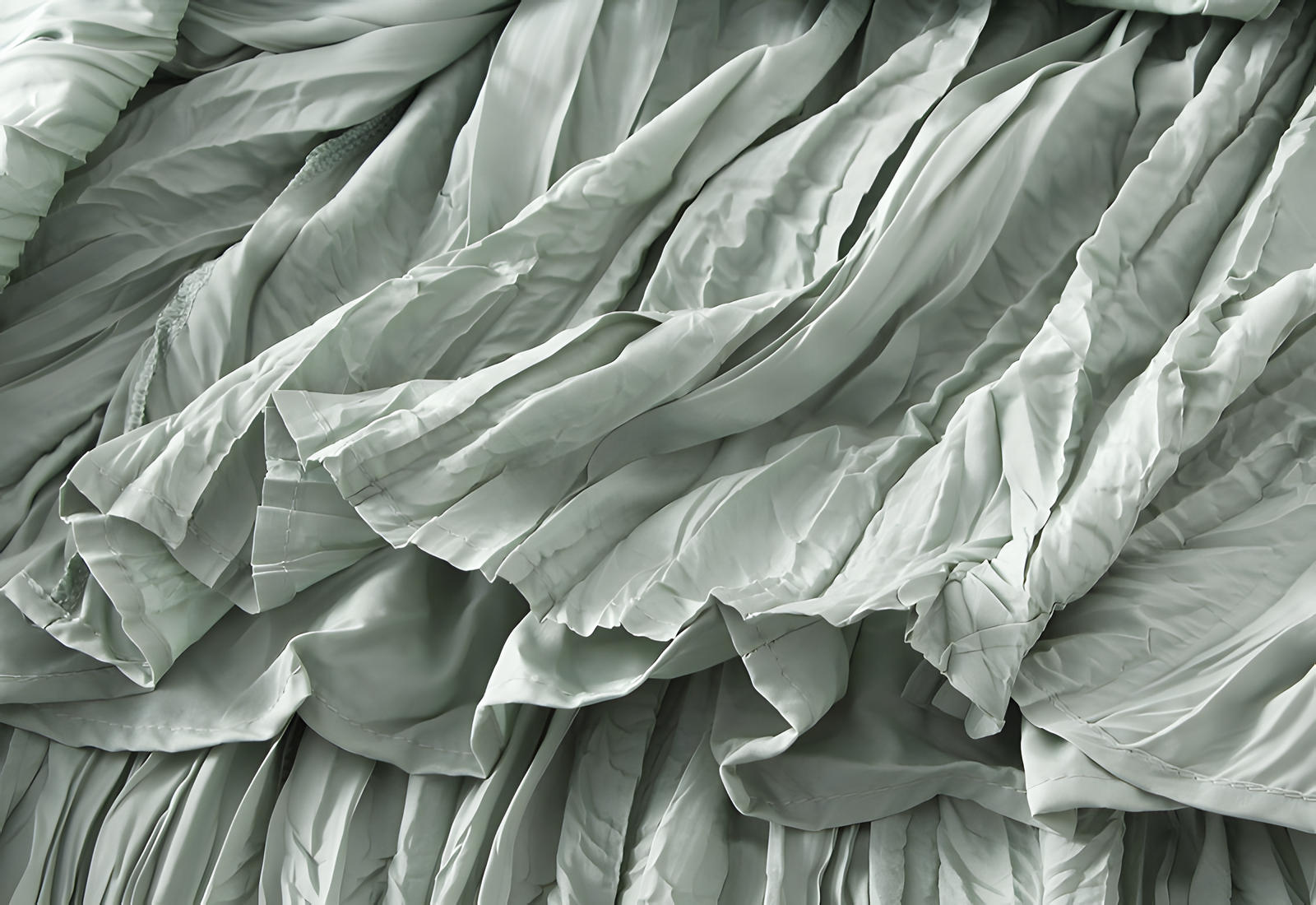 Crushed Self Design Pleated A-Line Skirt	- 0323_LIGHT GREEN