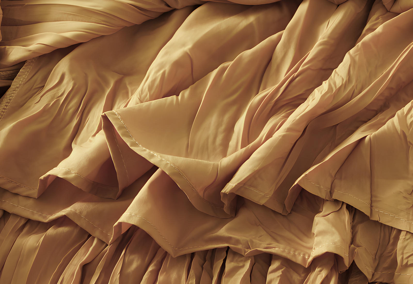 Crushed Self Design Pleated A-Line Skirt	- 0323_YELLOW