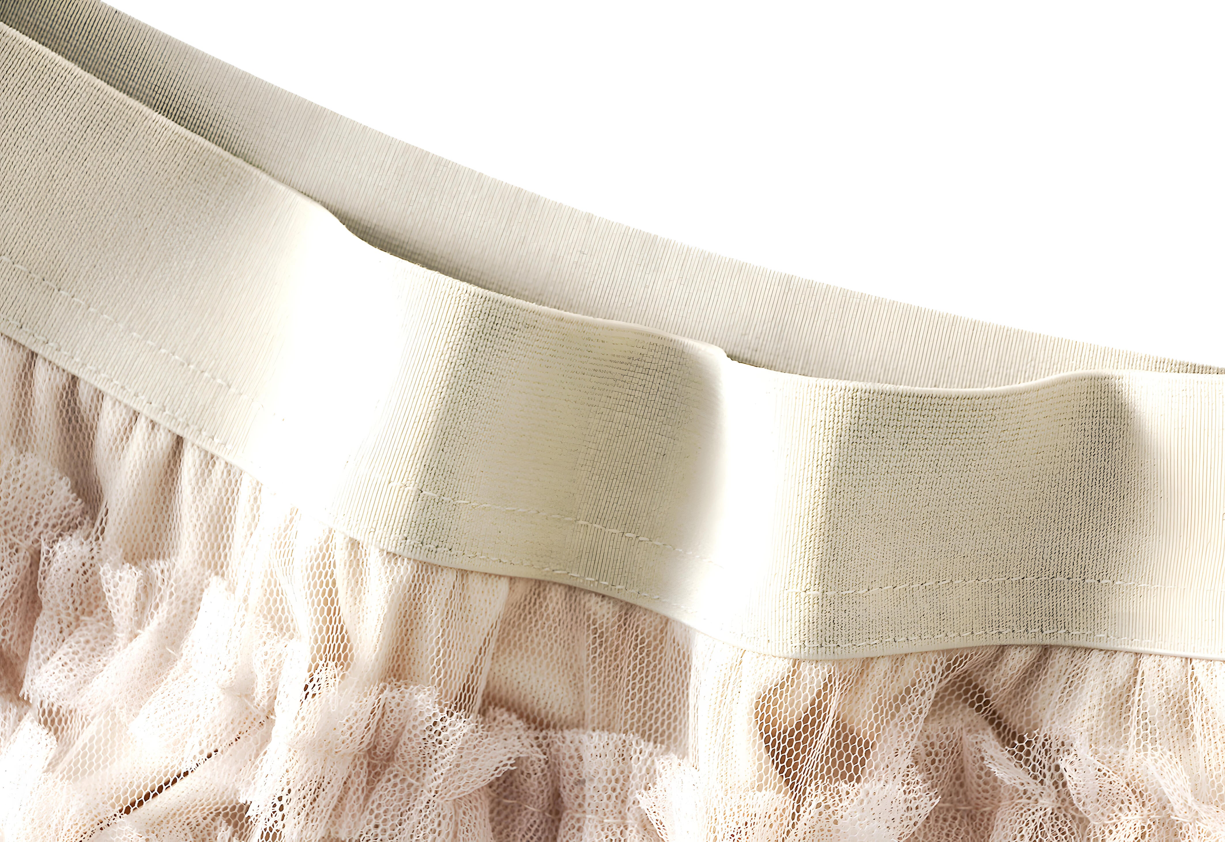 Heavy Mesh Gauze Multilayer Long Skirt With Satin Lining - 2210_APRICOT