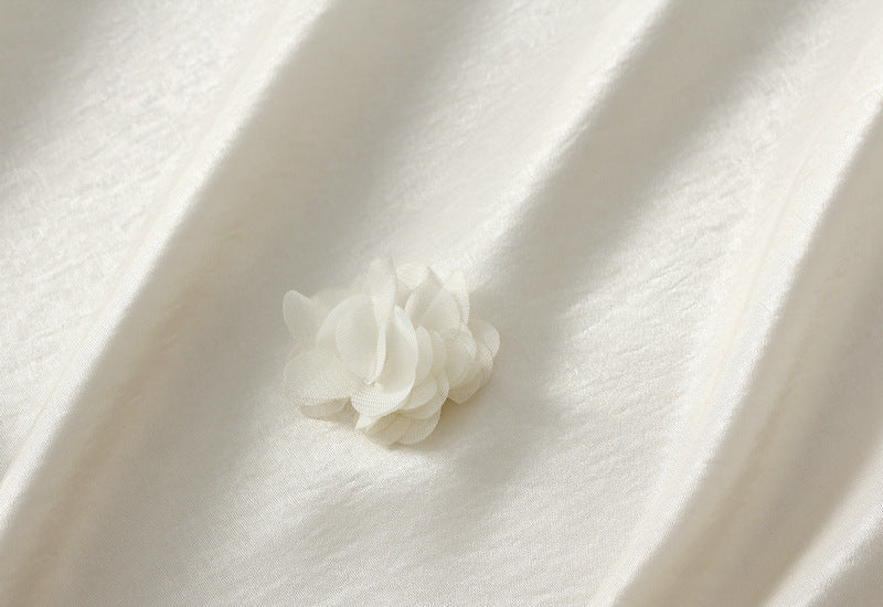 Light Apricot Floral Applique Slip Skirt