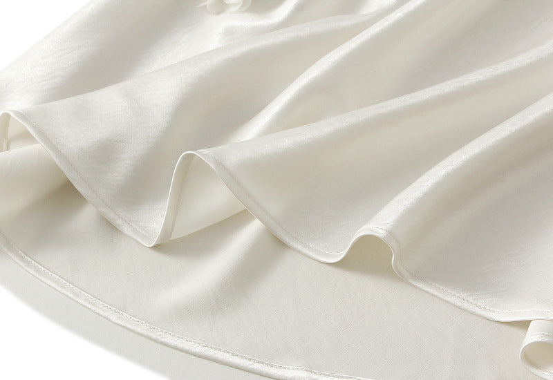 Light Apricot Floral Applique Slip Skirt