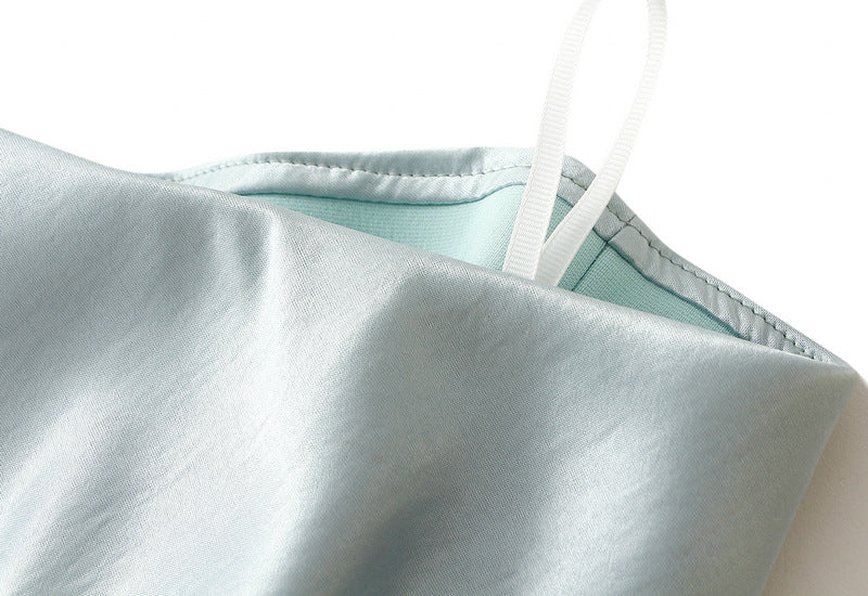 Light blue Floral Applique Slip Skirt