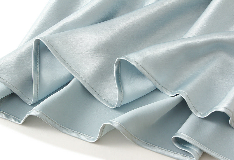 Light blue Floral Applique Slip Skirt