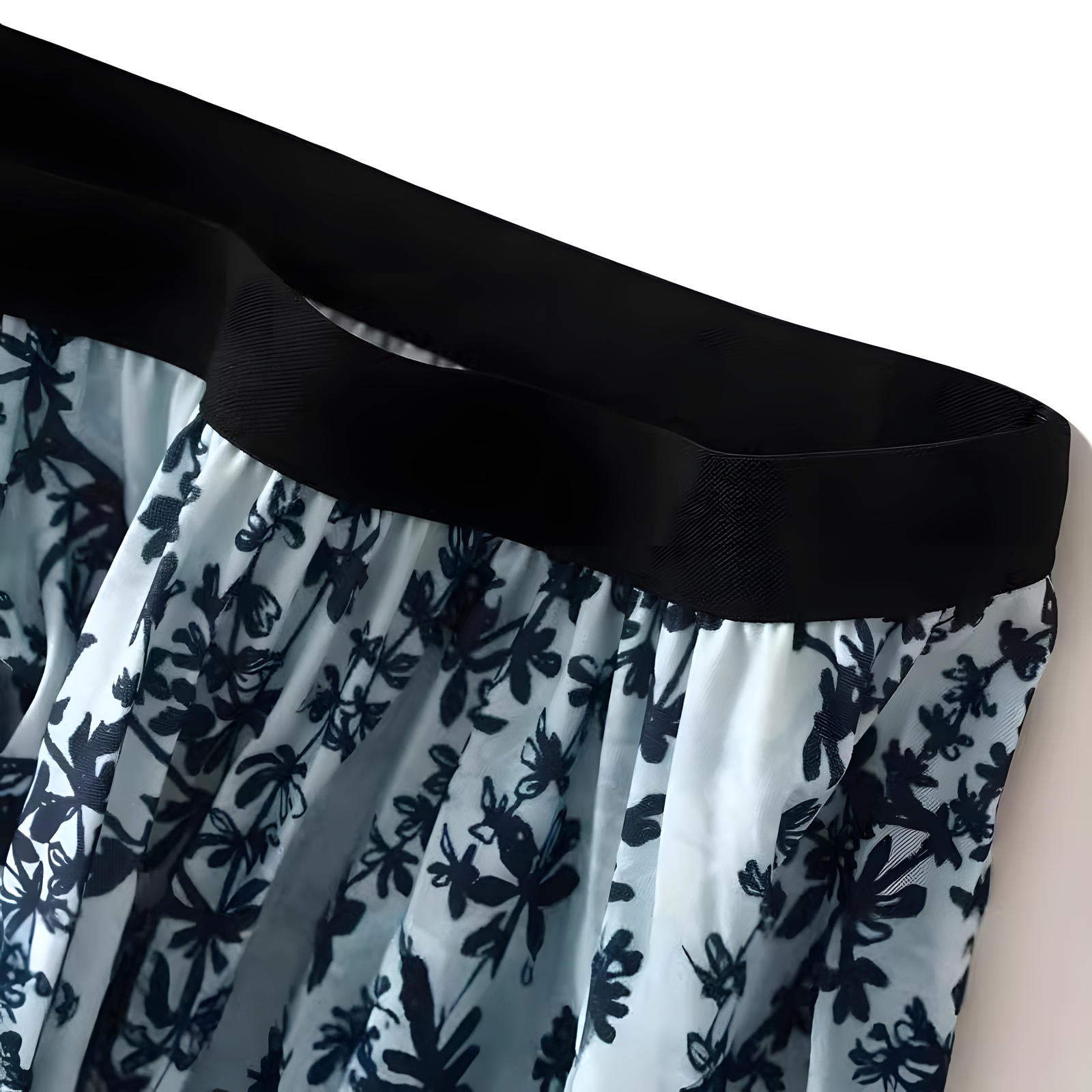 Chiffon Printed A Line Skirt - 2125_FLR_BLU