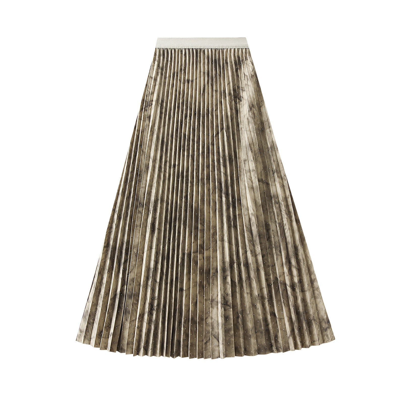 Marble Velvet Pleated Maxi Skirt