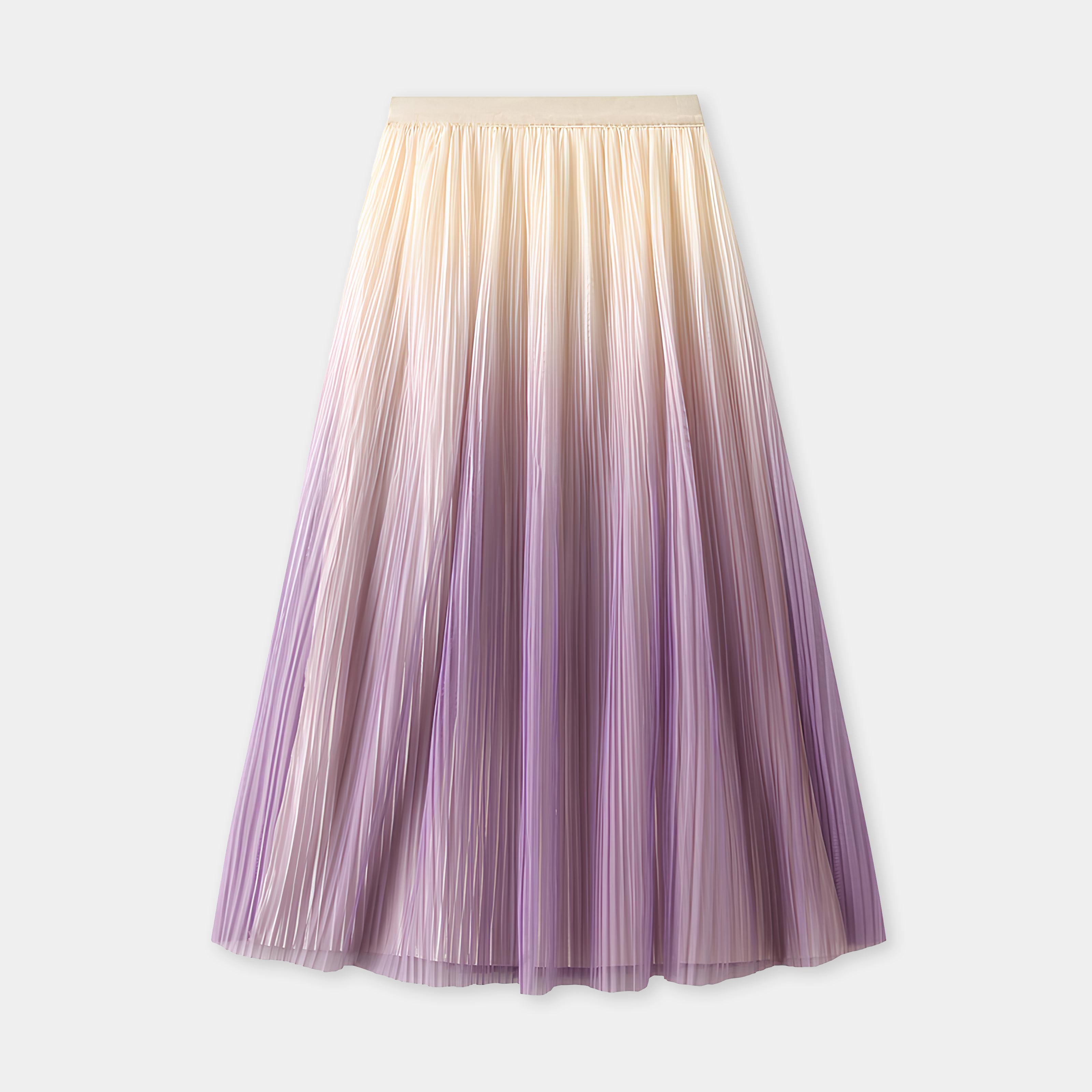 Elegant Luxury Gradient Multilayer A-Line Mesh Skirt - 0872_PURPLE