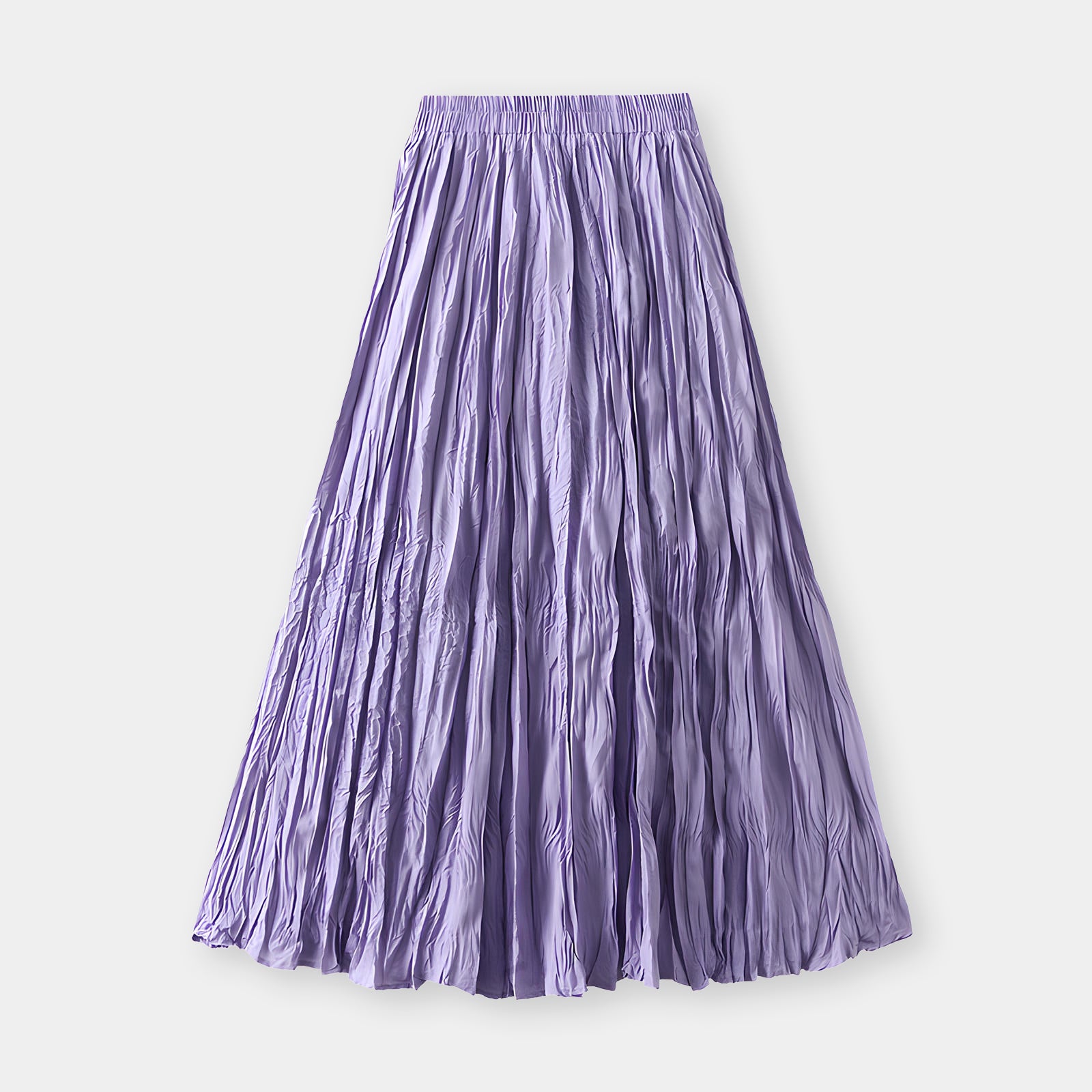 Crushed Self Design Pleated A-Line Skirt	- 0323_PURPLE