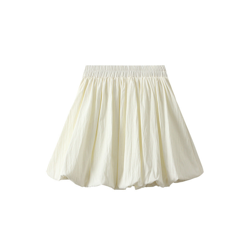 Ivory Bubble Hem Mini Skirt