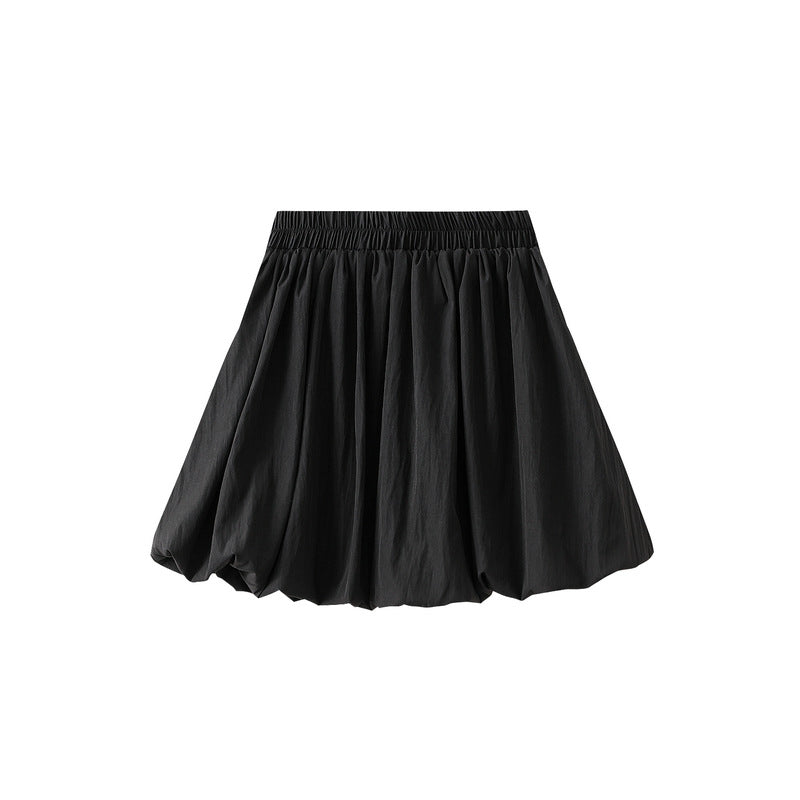 Black Bubble Hem Mini Skirt