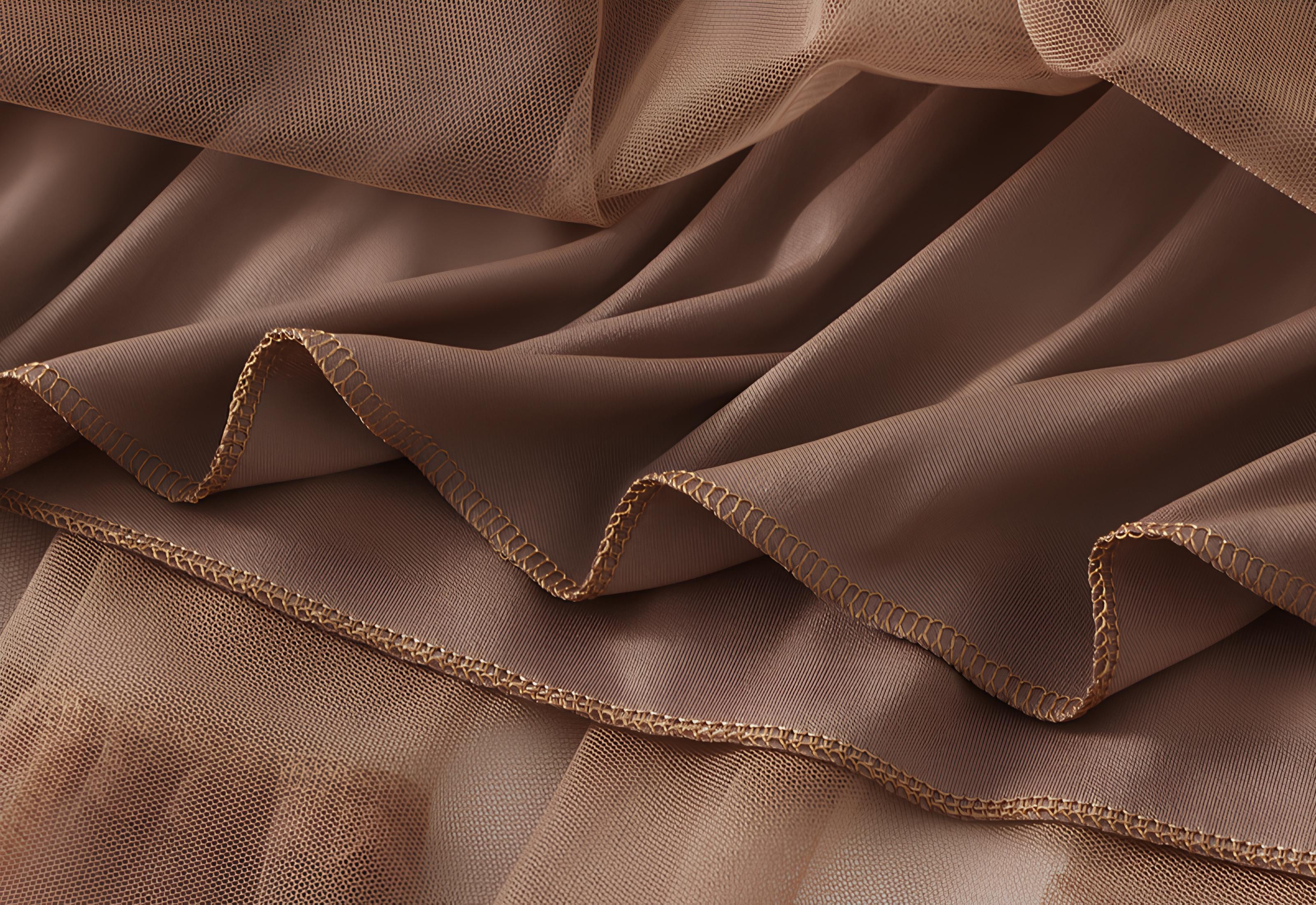 Multi Layer Mesh And Lace Skirt with Satin Lining - 2113_KHA