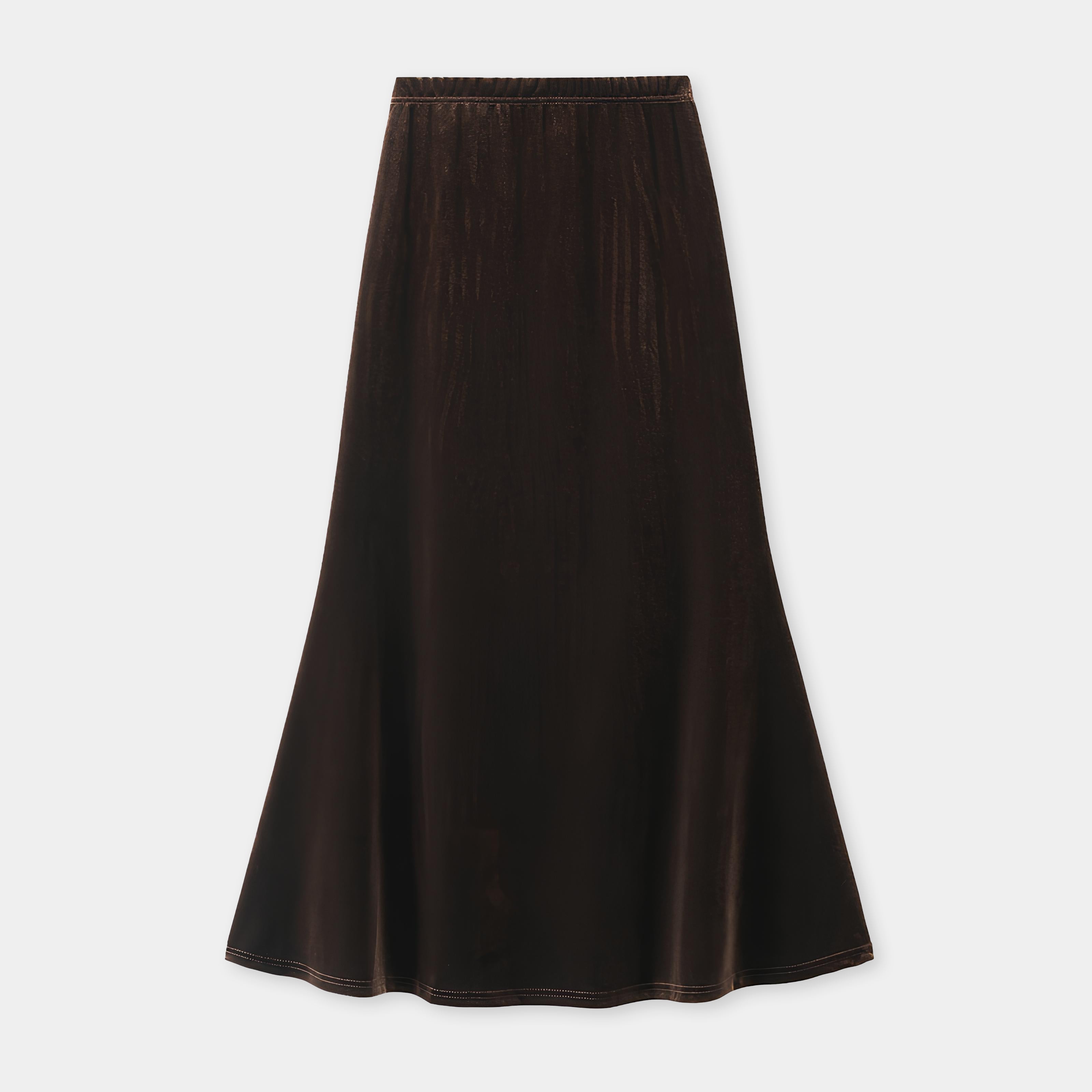 Velvet Fishtail Skirt For Autumn And Winter Fashion - 9828_COFFEE