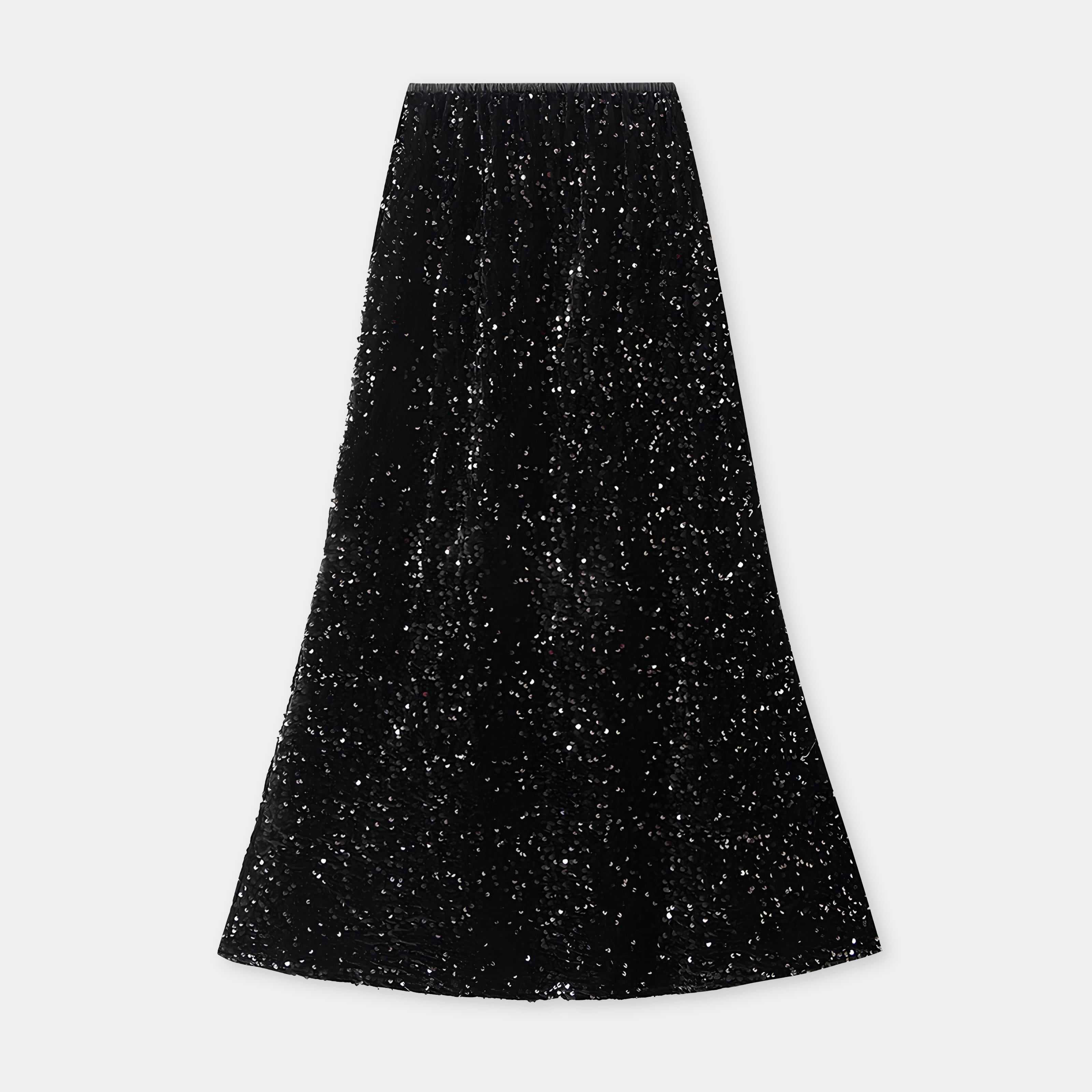 Belt Fringe Tweed Mermaid Skirt Crayme